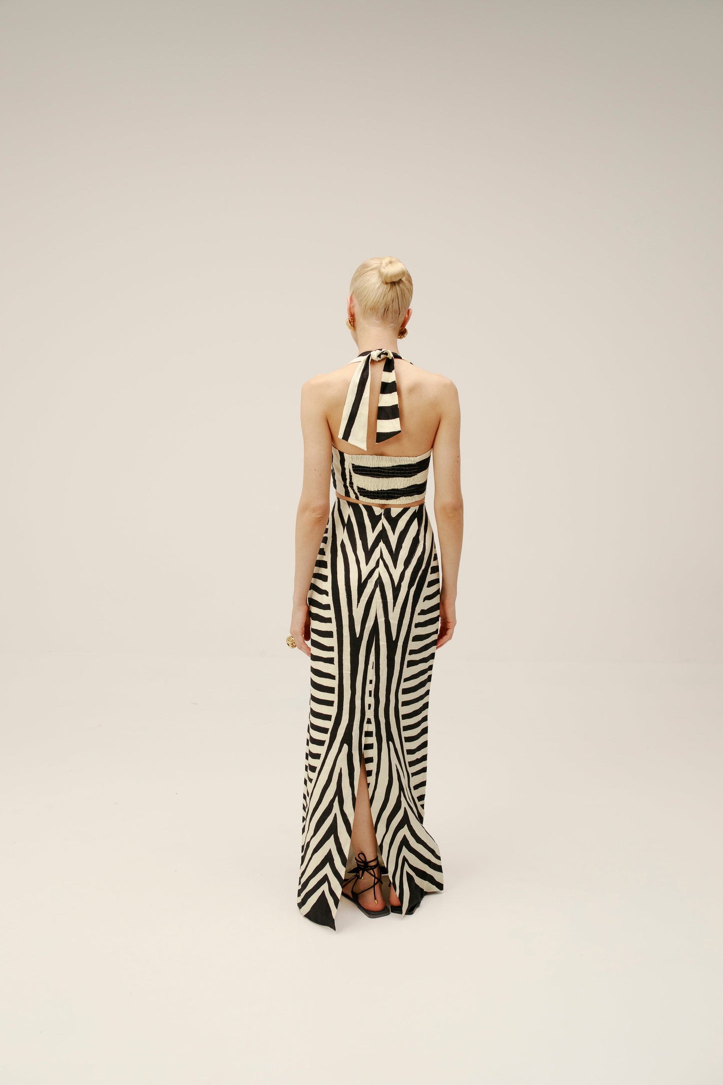 CALA DE LA CRUZ Bruna Skirt, Zebra Black & White