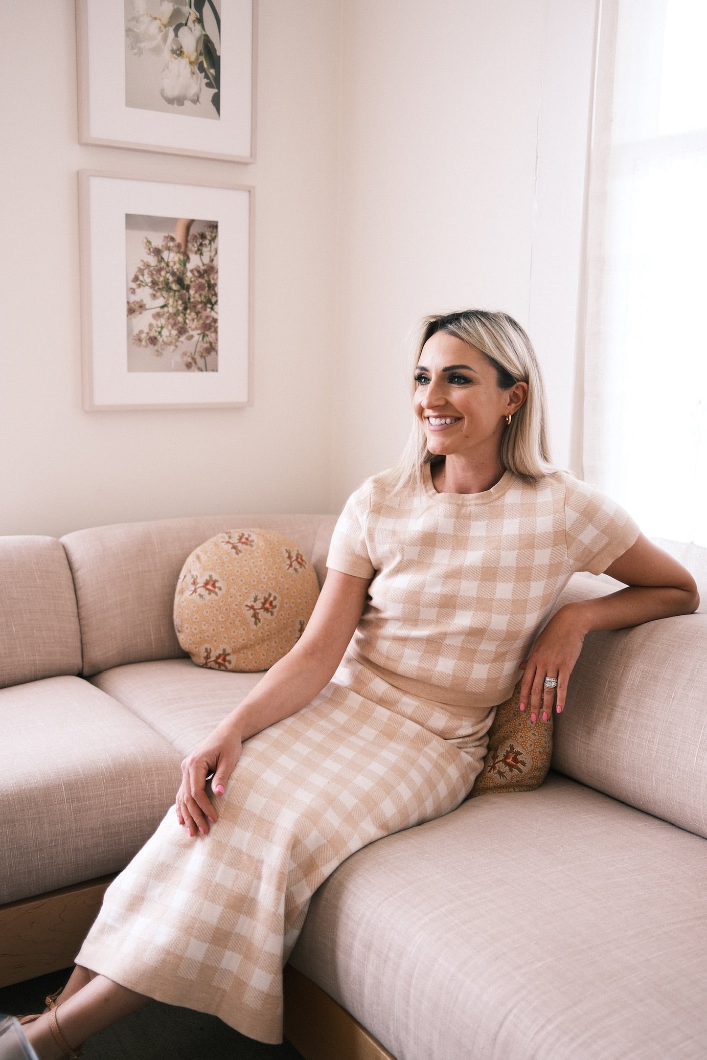 MASON'S DAUGHTER | Stella Knit Skirt, Blush Gingham
