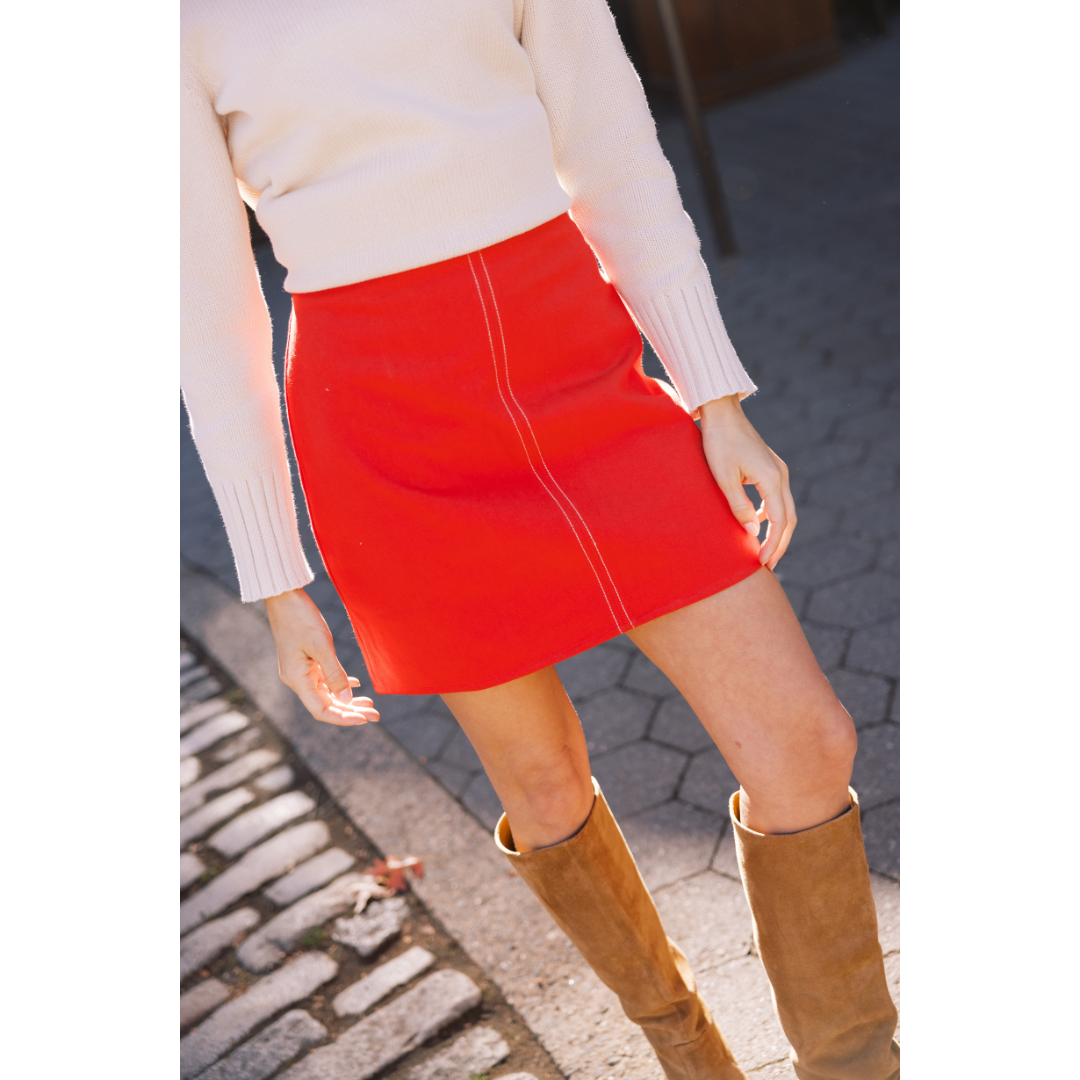MASON'S DAUGHTER | Mia Skirt, Red Cotton Twill