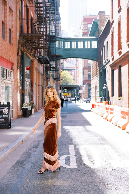 MASON'S DAUGHTER Molly Skirt, Velvet Fringe