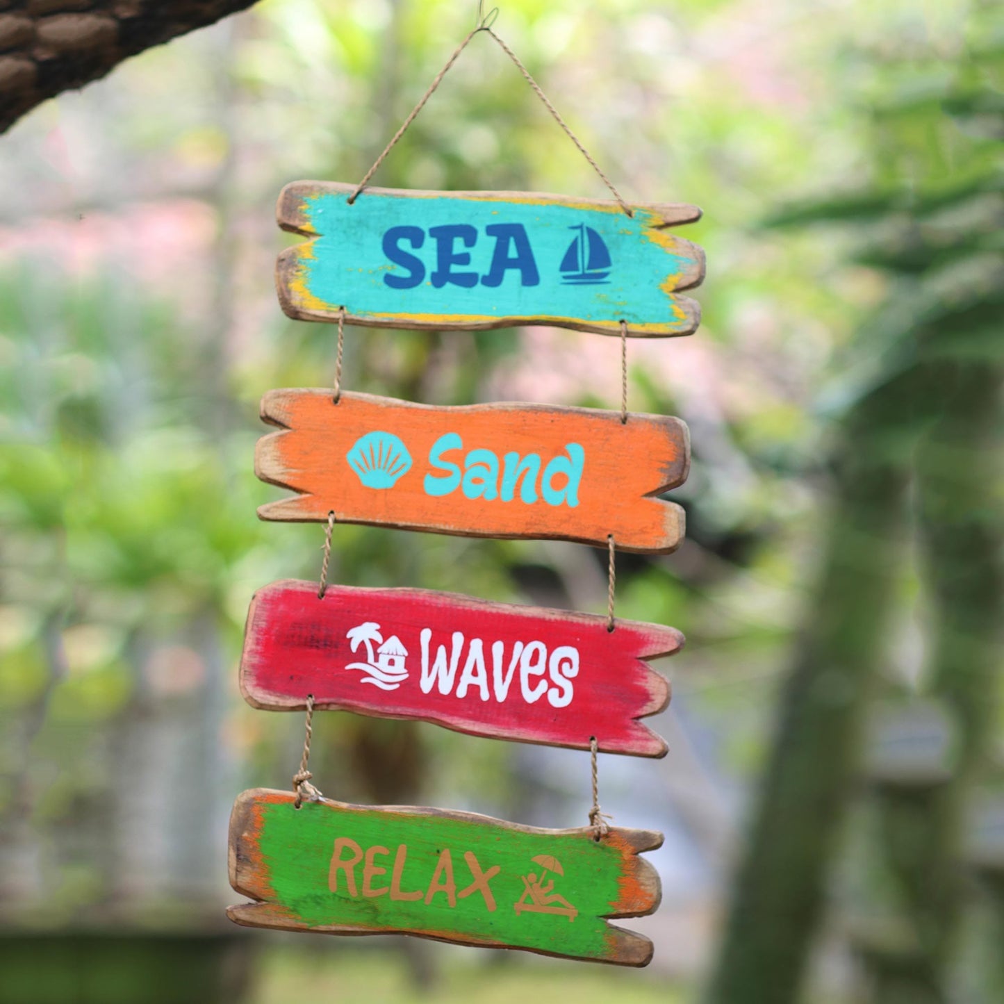 Beach-Themed Distressed Wood Wall Sign - Beach House