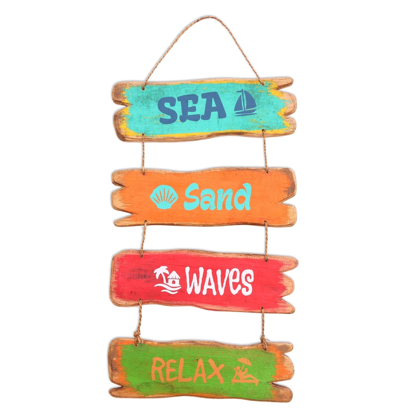 Beach-Themed Distressed Wood Wall Sign - Beach House